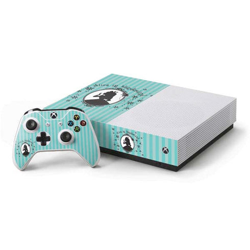 Disney Alice in Wonderland (animated) Silhouette in the Mirror Xbox One S All-Digital Edition Bundle Skin
