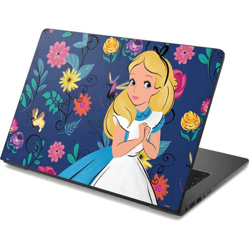 Disney Alice in Wonderland (animated) Floral Print Dell Chromebook Skin