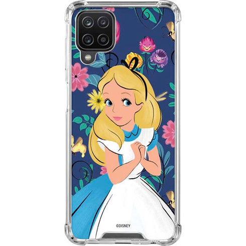 Disney Alice in Wonderland (animated) Floral Print Galaxy A12 Clear Case