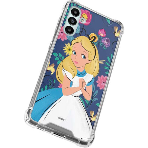 Disney Alice in Wonderland (animated) Floral Print Galaxy A13 5G Clear Case