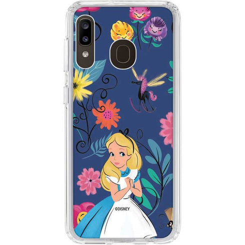 Disney Alice in Wonderland (animated) Floral Print Galaxy A20 Clear Case