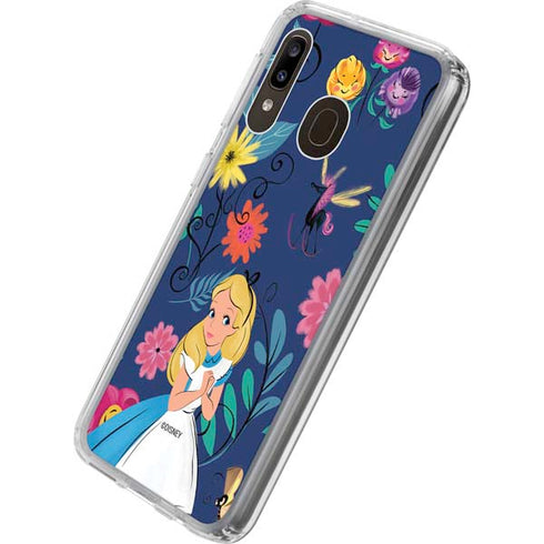 Disney Alice in Wonderland (animated) Floral Print Galaxy A20 Clear Case