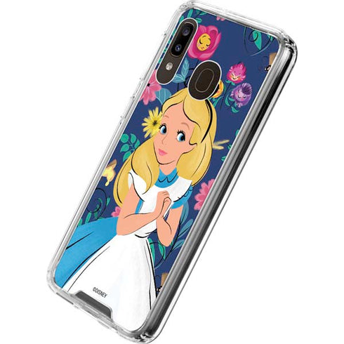 Disney Alice in Wonderland (animated) Floral Print Galaxy A30 Clear Case