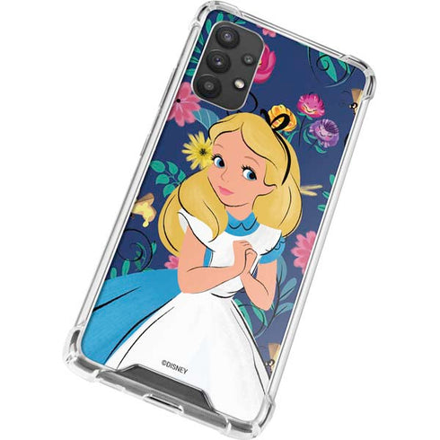 Disney Alice in Wonderland (animated) Floral Print Galaxy A32 5G Clear Case