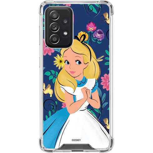 Disney Alice in Wonderland (animated) Floral Print Galaxy A52 5G Clear Case