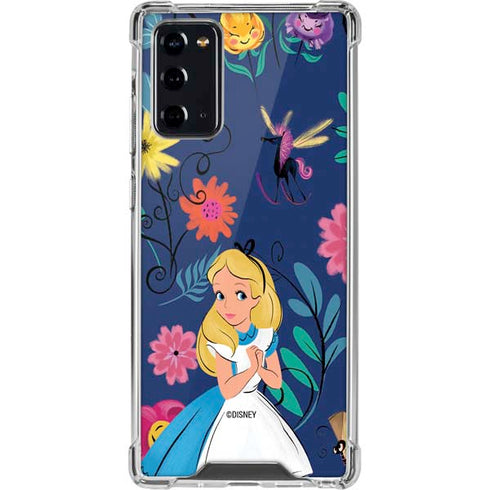 Disney Alice in Wonderland (animated) Floral Print Galaxy Note20 5G Clear Case