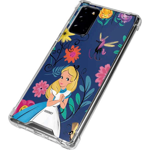 Disney Alice in Wonderland (animated) Floral Print Galaxy Note20 5G Clear Case