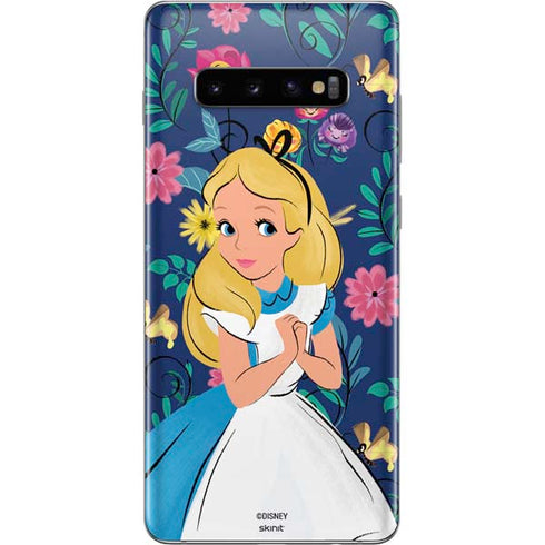 Disney Alice in Wonderland (animated) Floral Print Galaxy S10 Plus Skin
