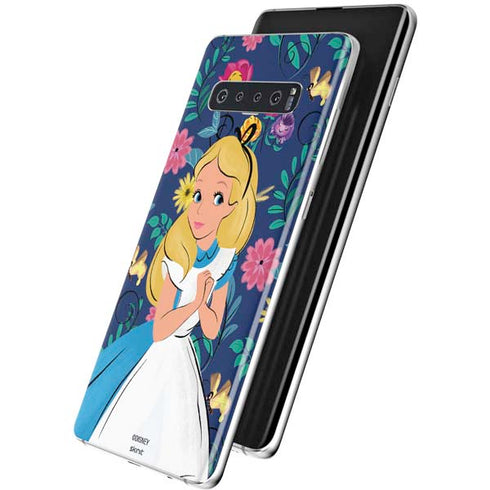 Disney Alice in Wonderland (animated) Floral Print Galaxy S10 Plus Skin