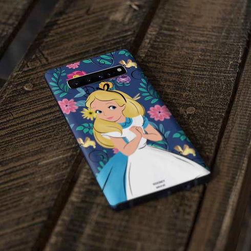 Disney Alice in Wonderland (animated) Floral Print Galaxy S10 Plus Skin