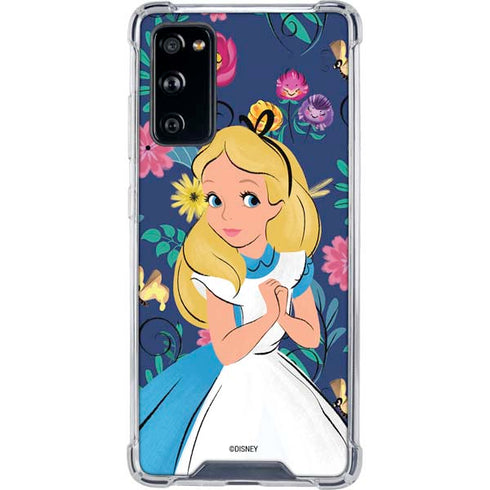 Disney Alice in Wonderland (animated) Floral Print Galaxy S20 FE Clear Case