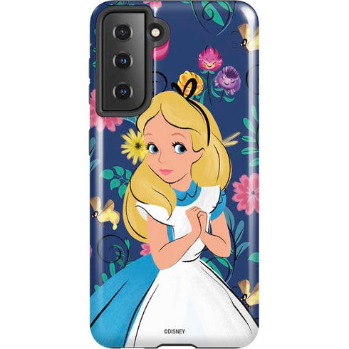 Disney Alice in Wonderland (animated) Floral Print Galaxy S21 5G Pro Case