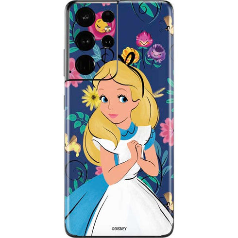 Disney Alice in Wonderland (animated) Floral Print Galaxy S21 Ultra 5G Skin