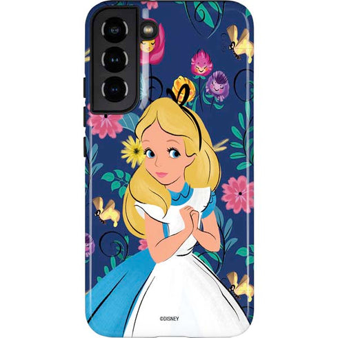 Disney Alice in Wonderland (animated) Floral Print Galaxy S22 Plus Pro Case