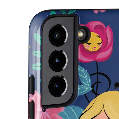 Disney Alice in Wonderland (animated) Floral Print Galaxy S22 Plus Pro Case