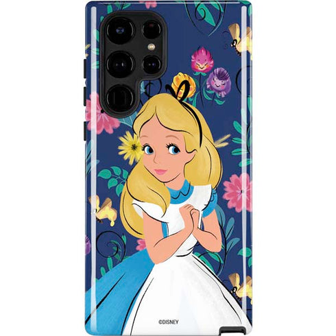 Disney Alice in Wonderland (animated) Floral Print Galaxy S22 Ultra Pro Case