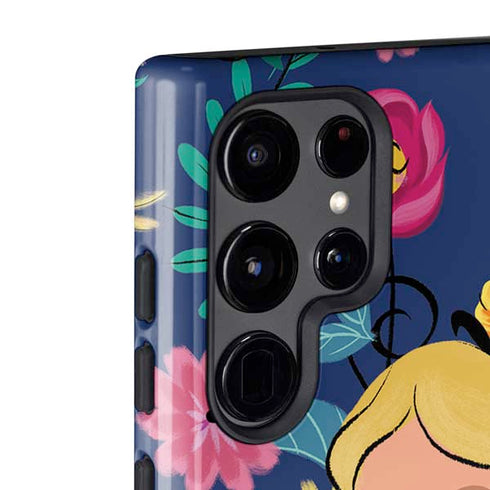 Disney Alice in Wonderland (animated) Floral Print Galaxy S22 Ultra Pro Case