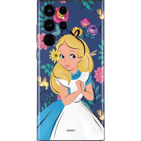 Disney Alice in Wonderland (animated) Floral Print Galaxy S22 Ultra Skin