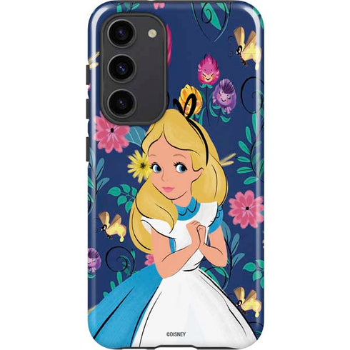 Disney Alice in Wonderland (animated) Floral Print Galaxy S23 Plus Pro Case