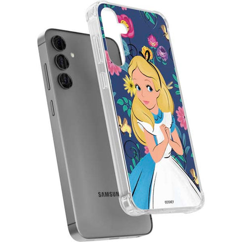 Disney Alice in Wonderland (animated) Floral Print Galaxy S24 Plus Clear Case