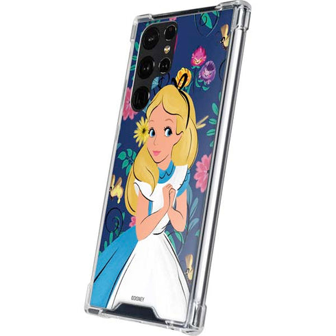 Disney Alice in Wonderland (animated) Floral Print Galaxy S24 Ultra Clear Case