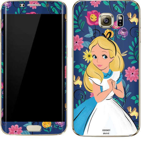 Disney Alice in Wonderland (animated) Floral Print Galaxy S7 Edge Skin