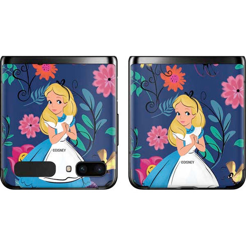 Disney Alice in Wonderland (animated) Floral Print Galaxy Z Flip Skin