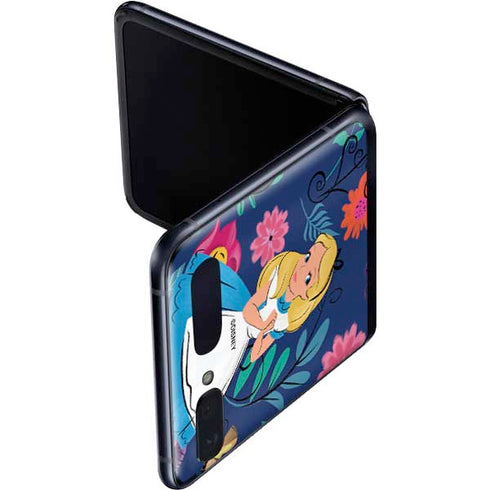 Disney Alice in Wonderland (animated) Floral Print Galaxy Z Flip Skin