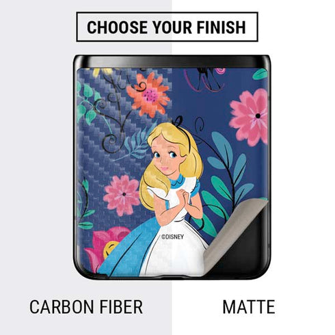 Disney Alice in Wonderland (animated) Floral Print Galaxy Z Flip Skin