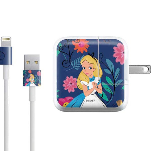 Disney Alice in Wonderland (animated) Floral Print iPad Charger (10W USB) Skin
