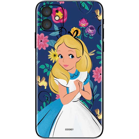 Disney Alice in Wonderland (animated) Floral Print iPhone 11 Skin