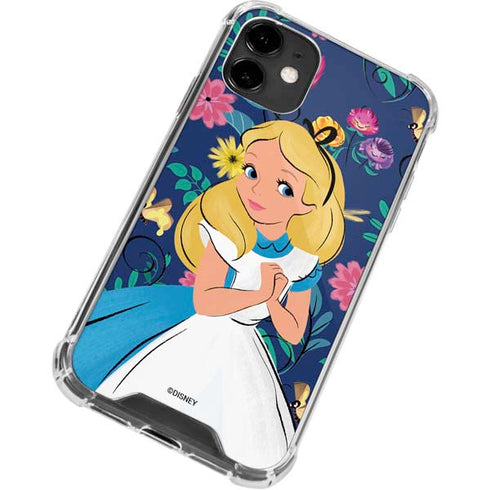 Disney Alice in Wonderland (animated) Floral Print iPhone 12 Clear Case