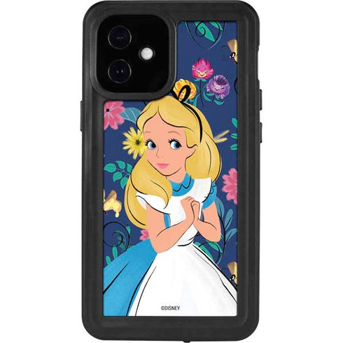 Disney Alice in Wonderland (animated) Floral Print iPhone 12 Mini Waterproof Case