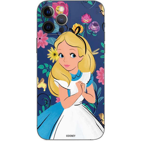 Disney Alice in Wonderland (animated) Floral Print iPhone 12 Pro Skin