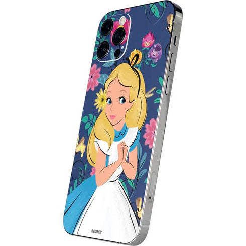 Disney Alice in Wonderland (animated) Floral Print iPhone 12 Pro Skin
