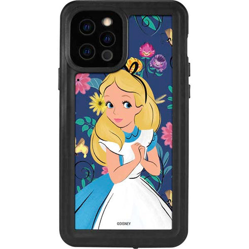 Disney Alice in Wonderland (animated) Floral Print iPhone 12 Pro Waterproof Case