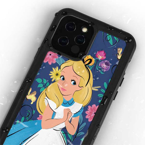 Disney Alice in Wonderland (animated) Floral Print iPhone 12 Pro Waterproof Case