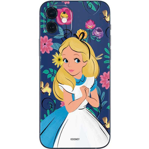 Disney Alice in Wonderland (animated) Floral Print iPhone 12 Skin