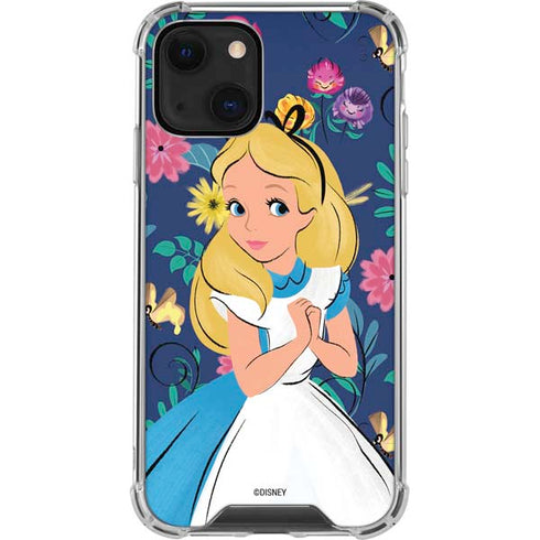 Disney Alice in Wonderland (animated) Floral Print iPhone 13 Mini Clear Case