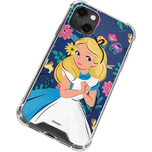 Disney Alice in Wonderland (animated) Floral Print iPhone 13 Mini Clear Case