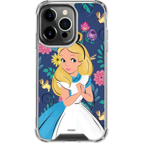 Disney Alice in Wonderland (animated) Floral Print iPhone 13 Pro Clear Case