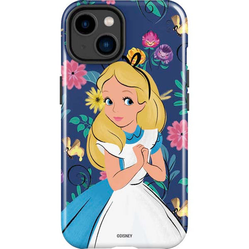 Disney Alice in Wonderland (animated) Floral Print iPhone 14 Plus Impact Case