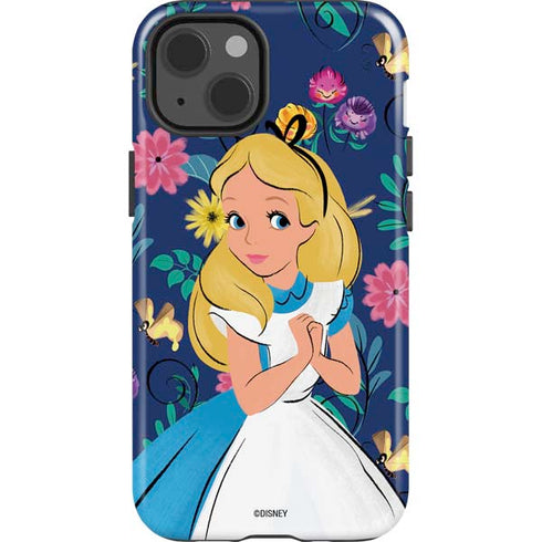Disney Alice in Wonderland (animated) Floral Print iPhone 15 Impact Case