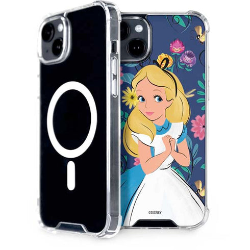 Disney Alice in Wonderland (animated) Floral Print iPhone 15 Plus MagSafe Case