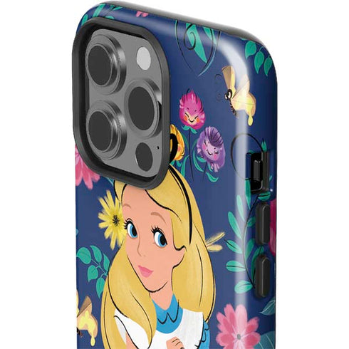 Disney Alice in Wonderland (animated) Floral Print iPhone 14 Pro Impact Case