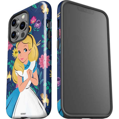 Disney Alice in Wonderland (animated) Floral Print iPhone 15 Pro Impact Case