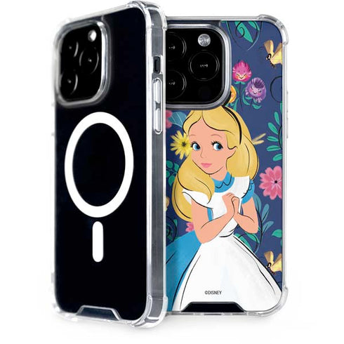 Disney Alice in Wonderland (animated) Floral Print iPhone 15 Pro MagSafe Case