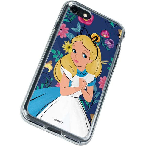 Disney Alice in Wonderland (animated) Floral Print iPhone SE (2nd & 3rd Gen) Clear Case