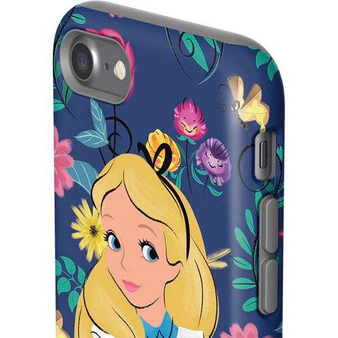 Disney Alice in Wonderland (animated) Floral Print iPhone SE (2nd & 3rd Gen) Pro Case