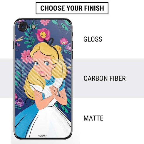 Disney Alice in Wonderland (animated) Floral Print iPhone SE (2nd & 3rd Gen) Skin